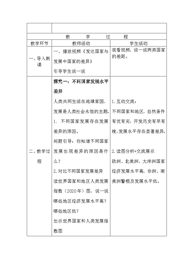 人教版(2024)七年级上册地理第六章 发展与合作 教案第2页