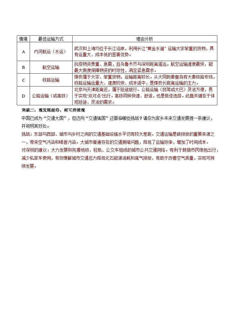 4.3中国的交通运输业(导学案)(解析版)第3页