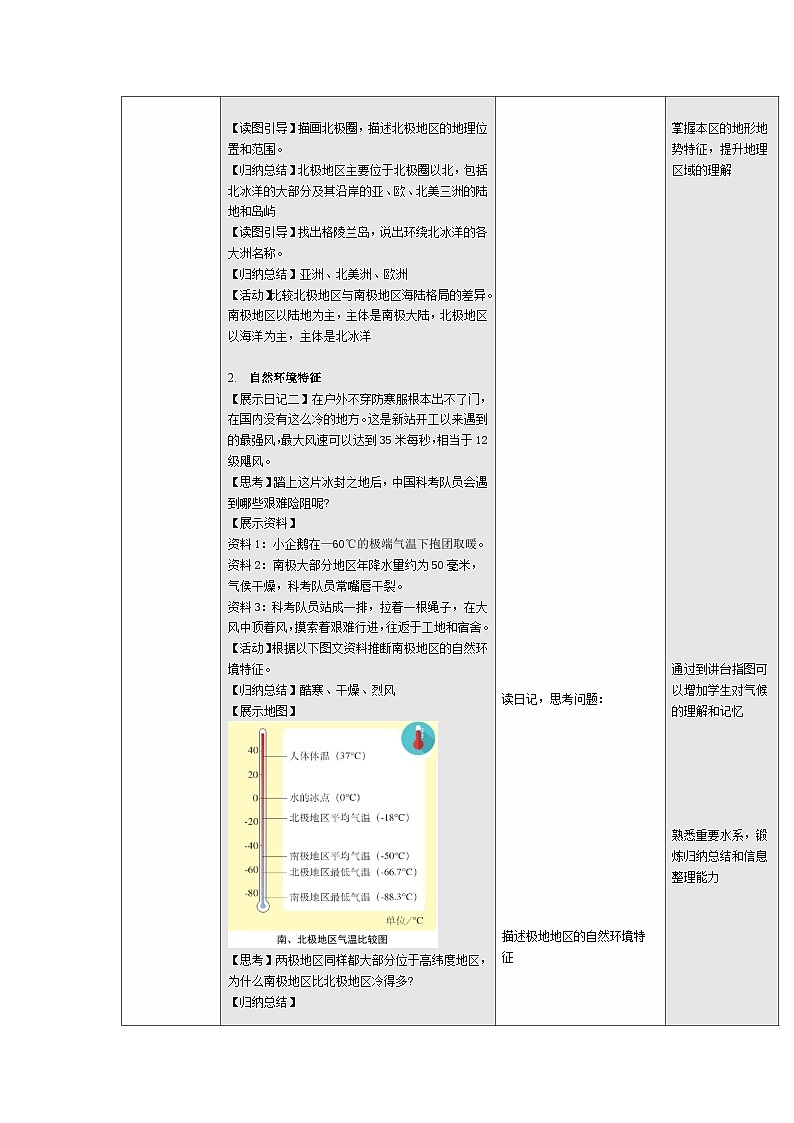 11 极地地区(表格式教学设计)初中地理人教版(2024)七年级下册 第一十一章 极地地区第3页