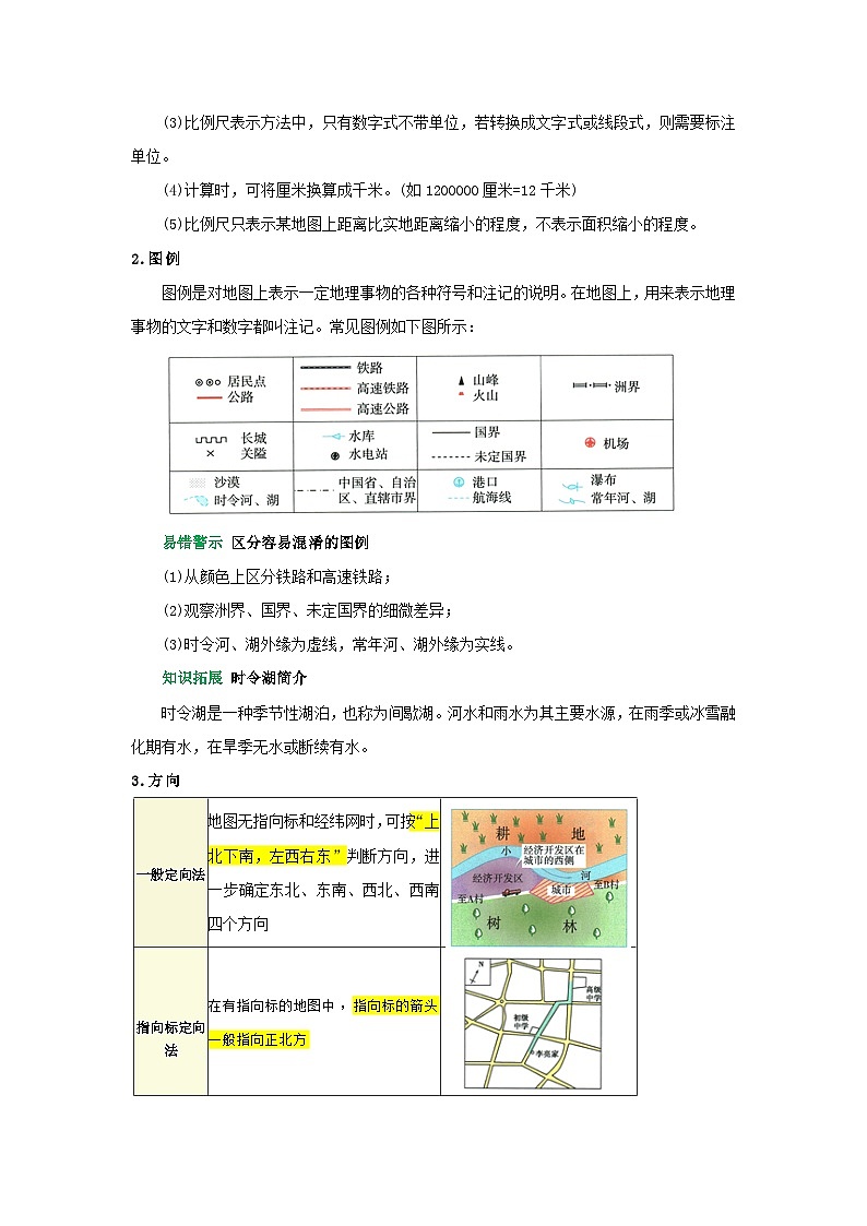 专题03 地图(word)2025-2026学年初中地理人教版2024一轮复习学案知识点+习题(解析版)第2页