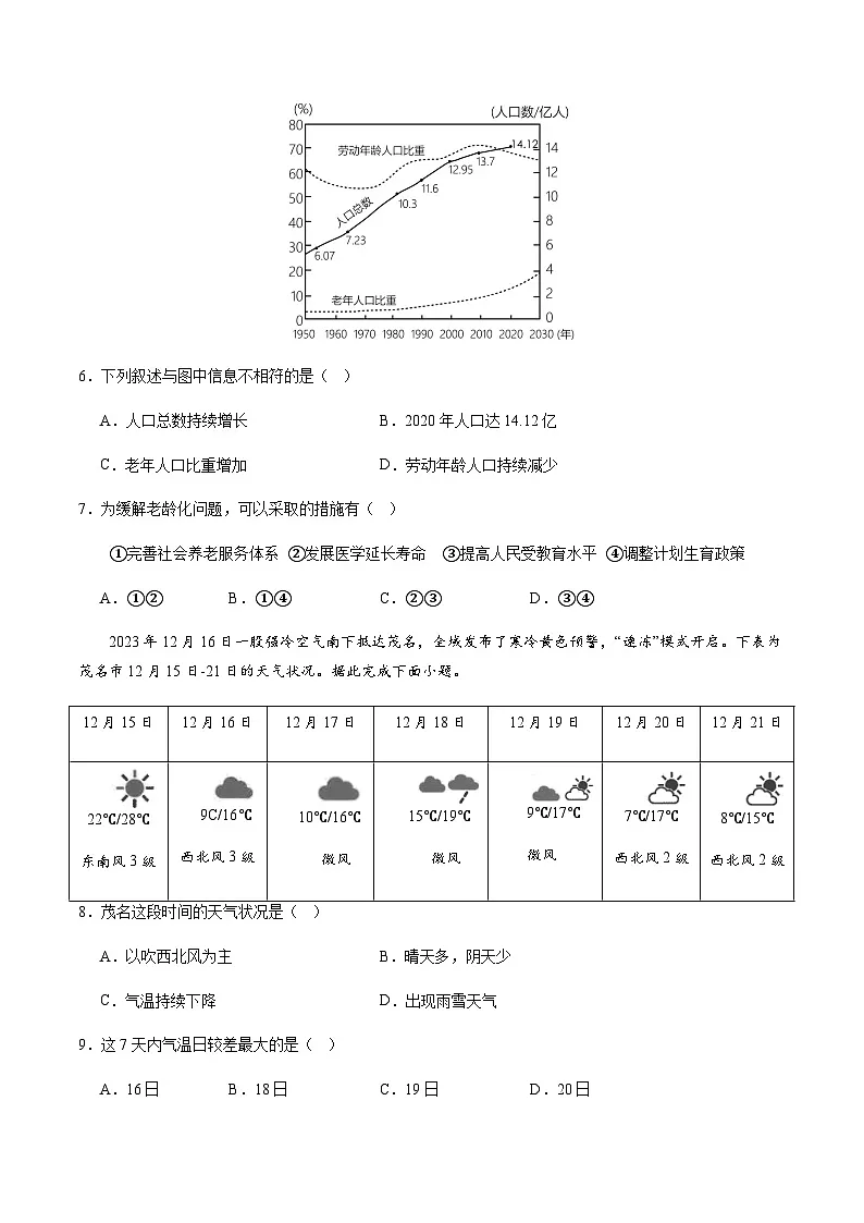 2024年中考地理(广州)第二次模拟考试(含答案)第3页