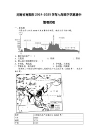 河南省南阳市2024-2025学年七年级下学期期中地理试题