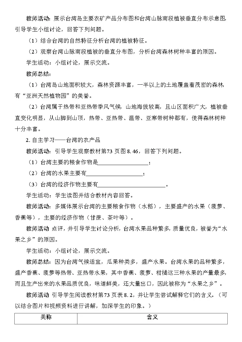 8.4.2 美丽富饶的宝岛 外向型经济 教案 人教版地理八年级下册第2页
