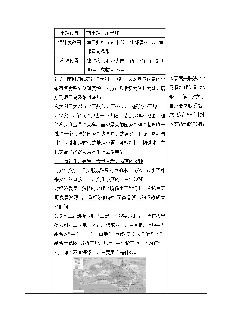 9.4.1澳大利亚【导学案】(第1课时——独占一个大陆的国家)教师版——新教材人教版初一地理下册第3页