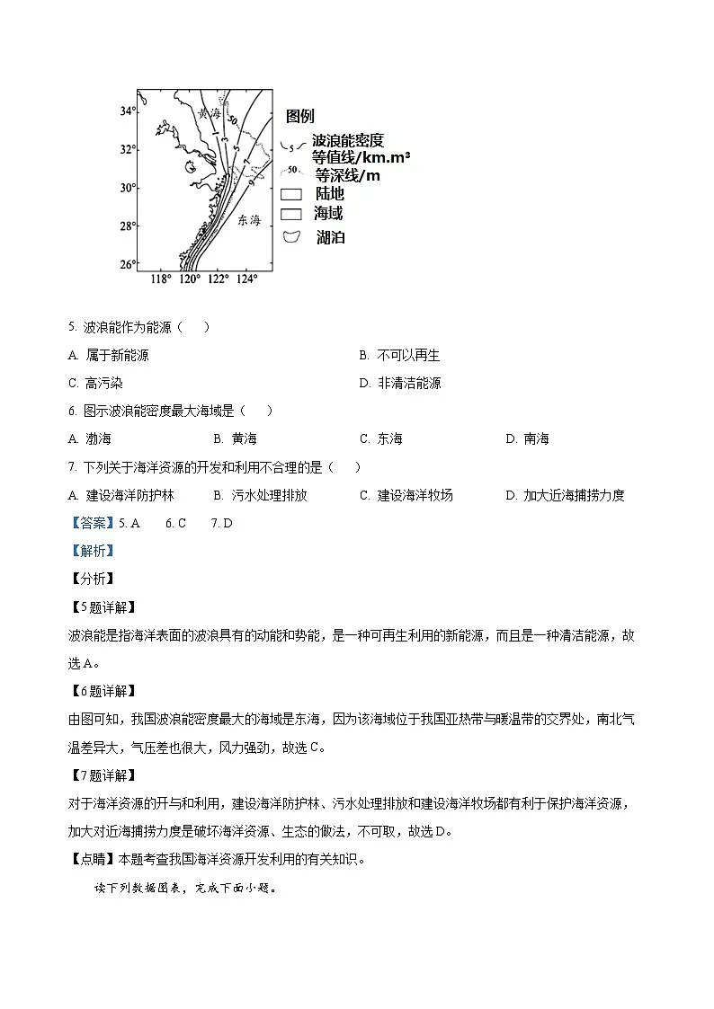 广东省汕头市潮南区两英墙新学校八年级上学期第三次月考地理试卷(解析版)-A4第3页
