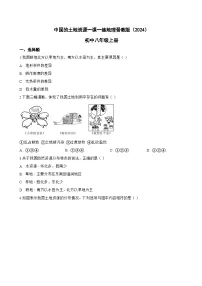 初中地理晋教版（2024）八年级上册（2024）主题二 探讨中国人口与自然资源2 描述中国自然资源主要特征中国的土地资源一课一练