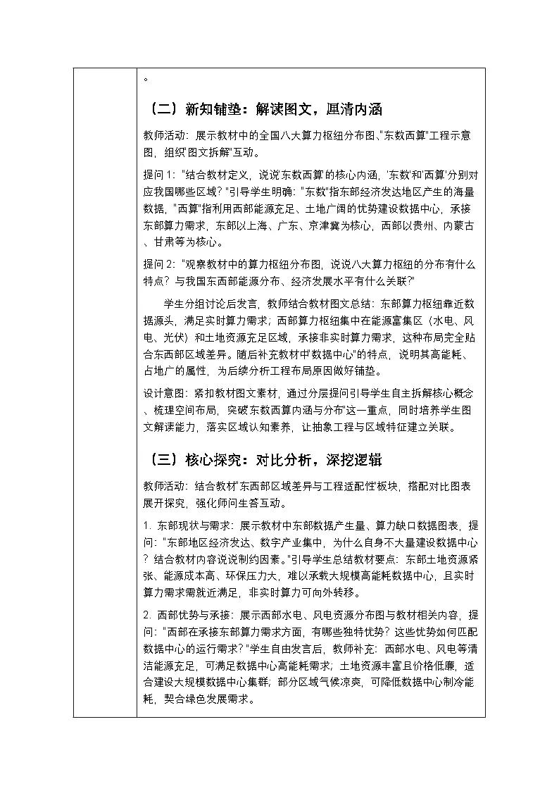 第十章《素养提升 揭秘“东数西算”》教案-2025-2026学年商务星球版(新教材)初中地理八年级下册第2页