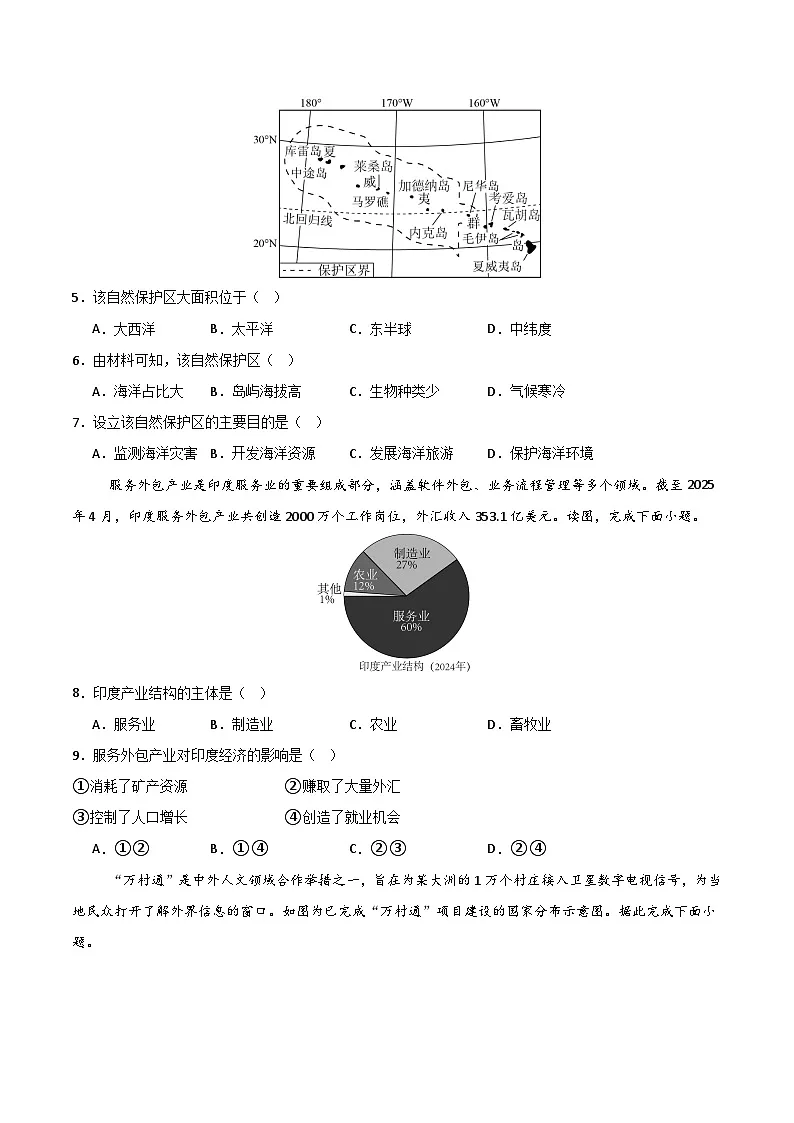 地理一模模拟卷(江西专用)(考试版)第2页