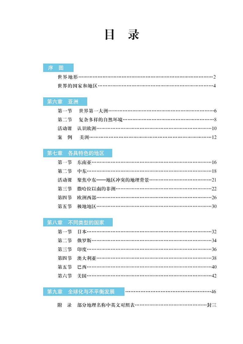 商务版 地理图册 七年级下册03