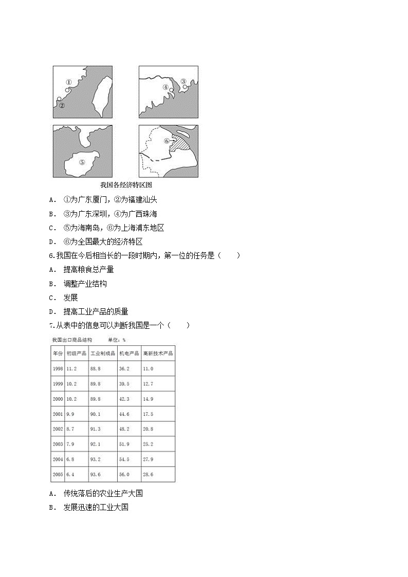 人教版八年级下地理第十章 中国在世界中同步测试含解析答案02
