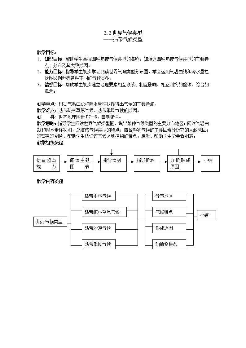 沪教版地理六年级下册：3.3世界气候类型  教案01