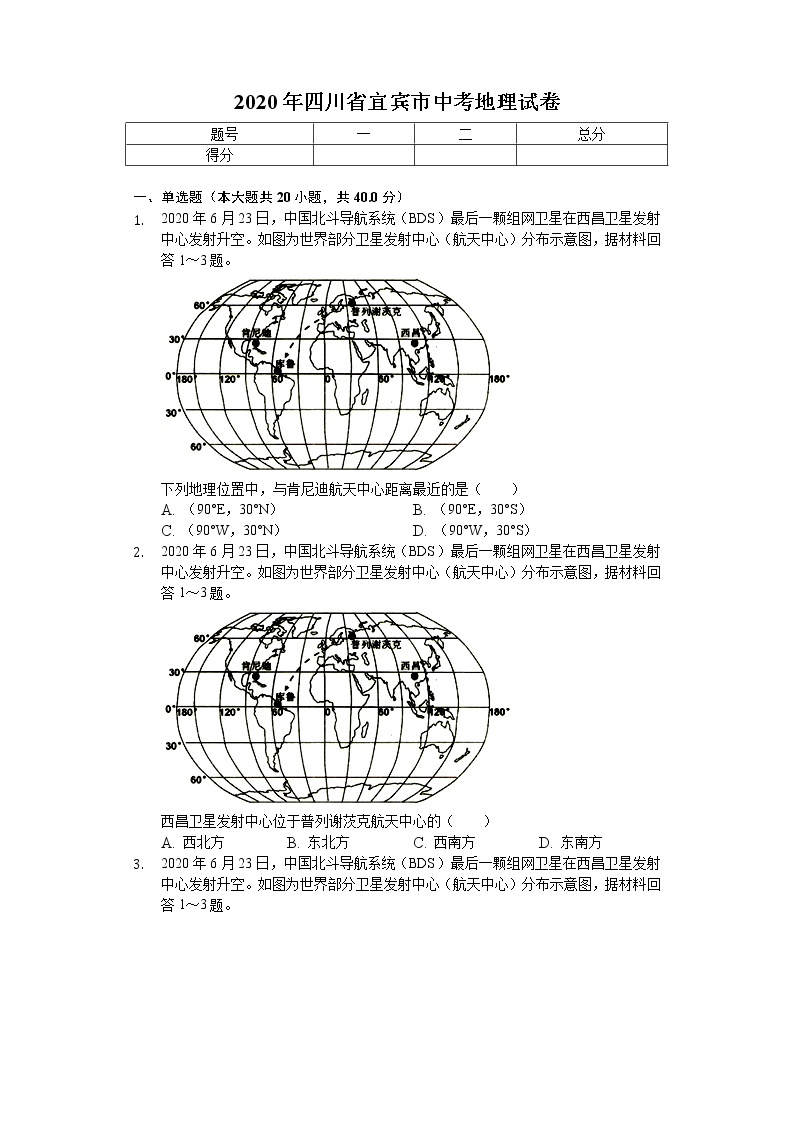 2020年四川省宜宾市中考地理试卷01