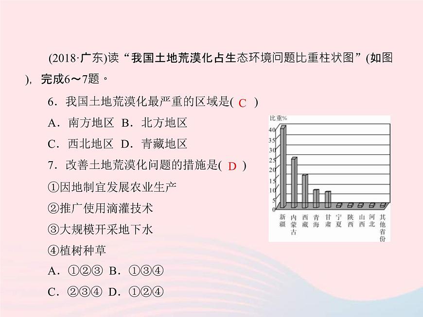 人教版中考地理專題梳理八下《走進西部》復(fù)習(xí)課件（含答案）第7頁