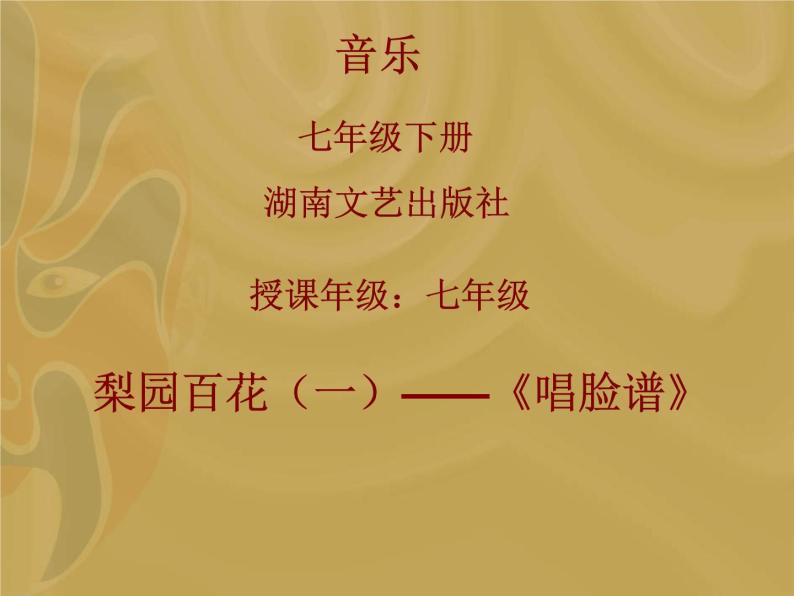 湘艺版音乐七年级下册第七单元唱脸谱 课件 教案 (2)01