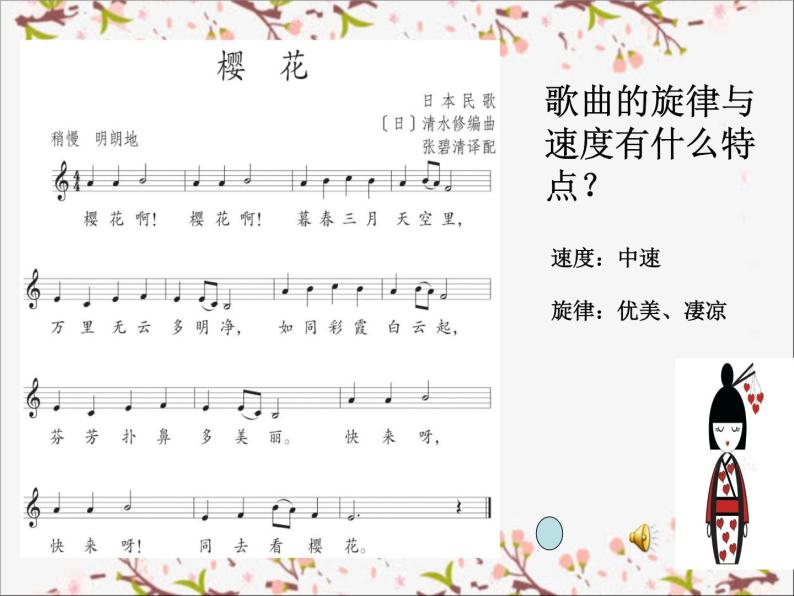 初中音乐 人教课标版（五线谱） 七年级上册 樱花 (1) 课件03