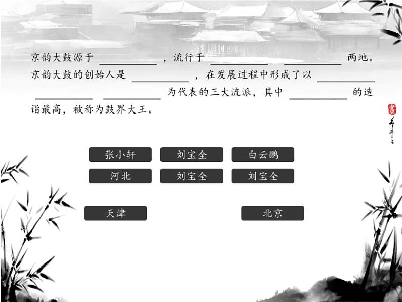 初中音乐 湘文艺版 九年级下册 重整河山待后生 曲苑奇葩——京腔湘韵部优课件第6页