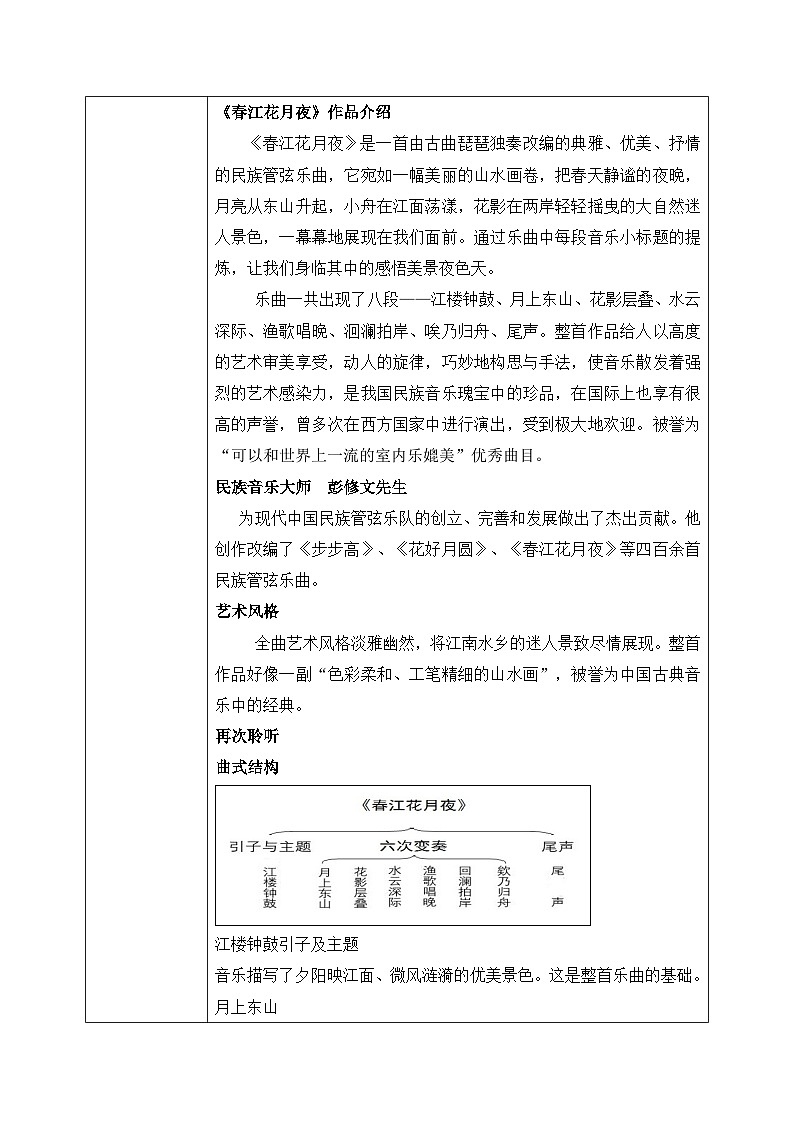 【核心素养目标】人音版(2012)音乐八上5.5《春江花月夜》教学设计第2页