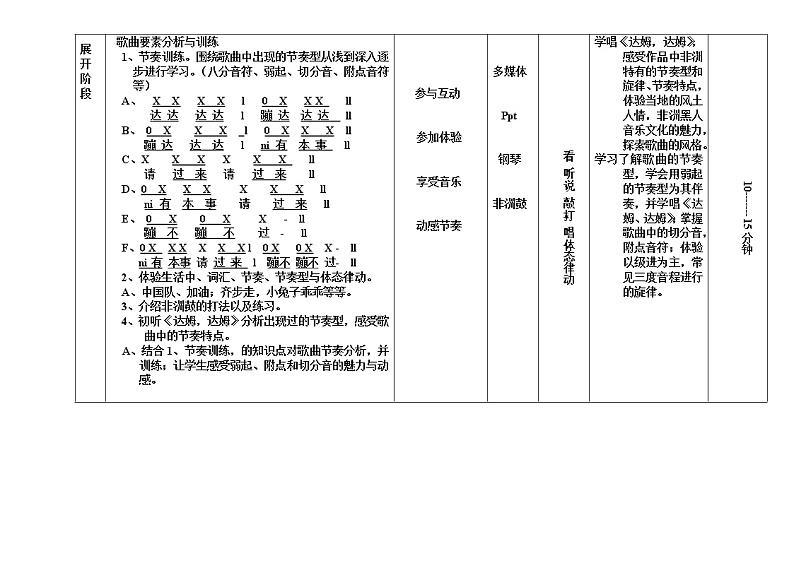花城版音乐九上 九上 6.1达姆 达姆 教案03