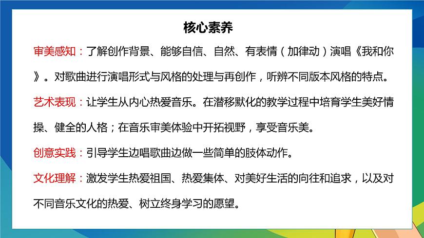 【核心素養(yǎng)目標(biāo)】人音版音樂八下1.1 我和你 課件第2頁