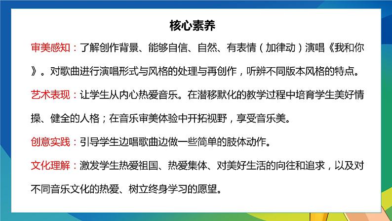 【核心素养目标】人音版音乐八下1.1 我和你 课件第2页