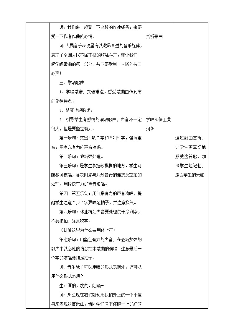 第一单元第二课时欣赏保卫黄河 课件(送教案)03