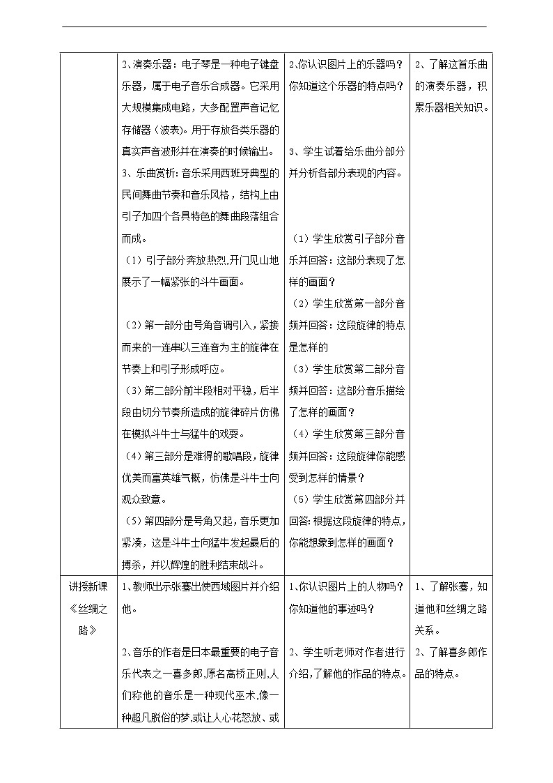 【人教版】八上音乐 第二单元第3课时《西班牙斗牛舞曲》《丝绸之路》《动物世界》(课件+教案+素材)02