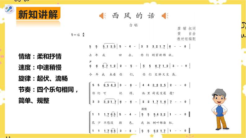 【人教版】七上音乐 第三单元第1课时《西风的话》(课件+教案+素材)07