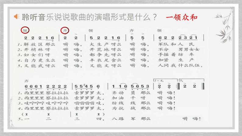 人音版初中音乐七年级上册教学课件《军民大生产》05