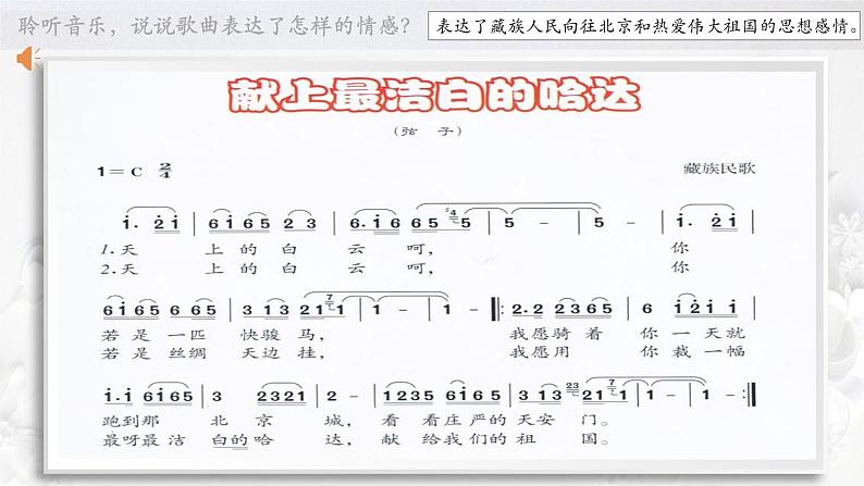 人音版初中音乐八年级上册课件《献上最洁白的哈达》05