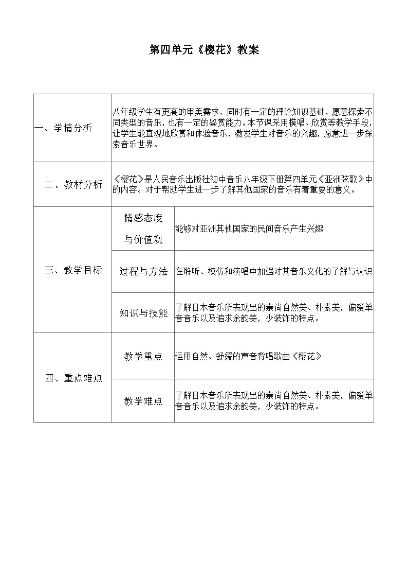 人音版八年级下册第四单元《樱花》课件+教案+素材01