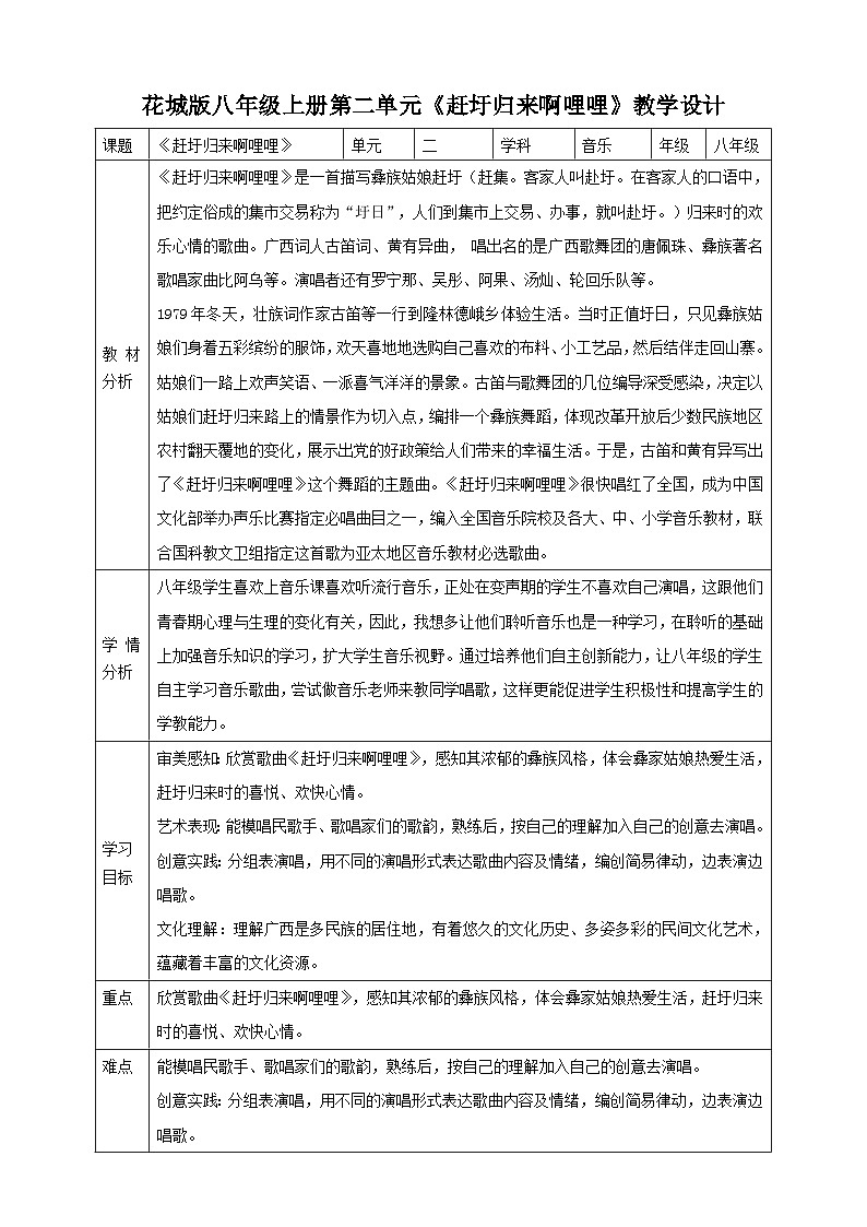 【核心素養(yǎng)目標(biāo)】花城版八年級上冊第二單元《《趕圩歸來啊哩哩》》第1頁