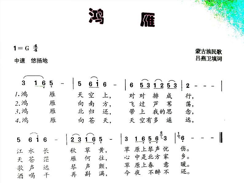 人音版音乐八年级上册(简谱)第一单元 我的中国心 课件第2页
