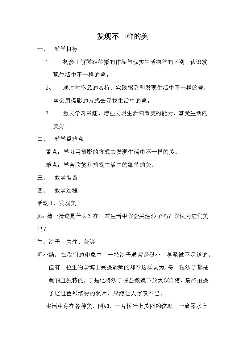 浙江人民美术出版社初中美术九年级下册 8.发现不一样的美 教案201