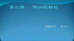 初中美术 湘美课标版 九年级上册 瞬间的精彩  课件