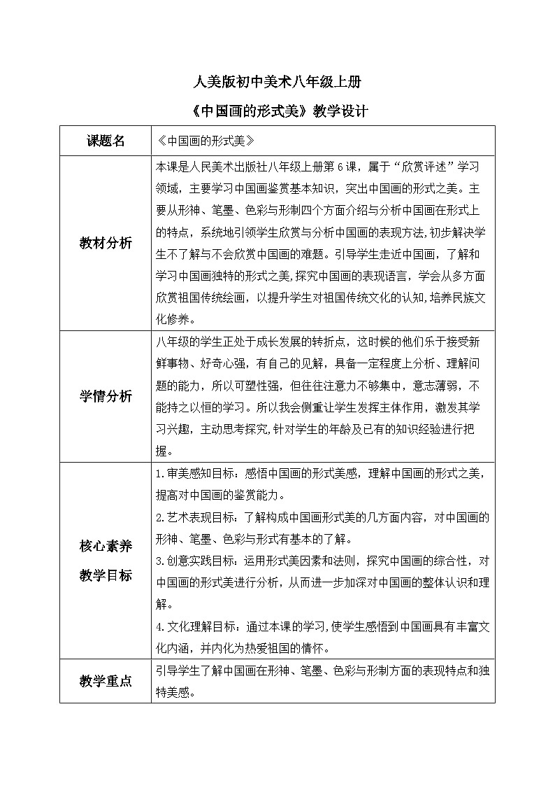 第6课《中国画的形式美》课件+教案01
