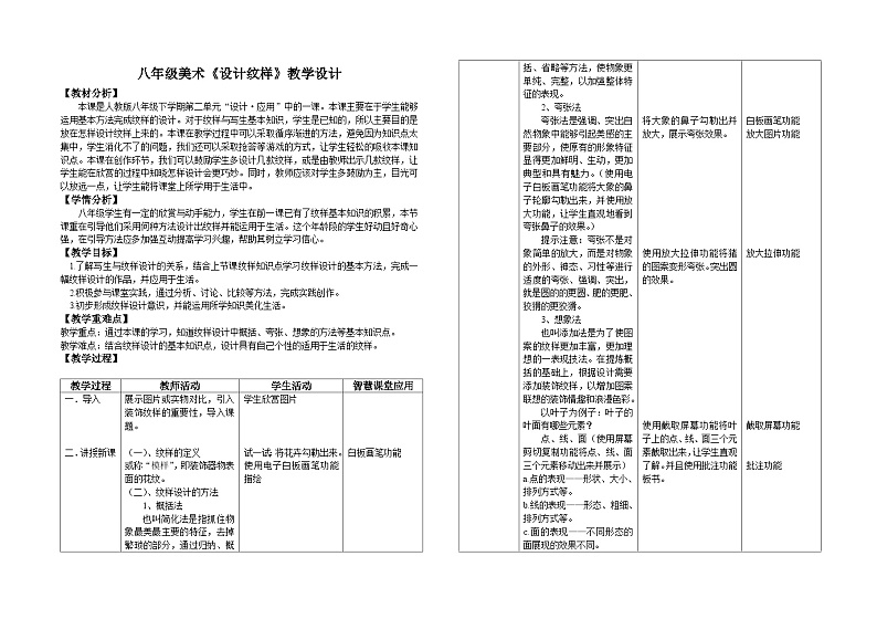 人教版初中美术八年级下册 第二单元 第2课 设计纹样 教案101