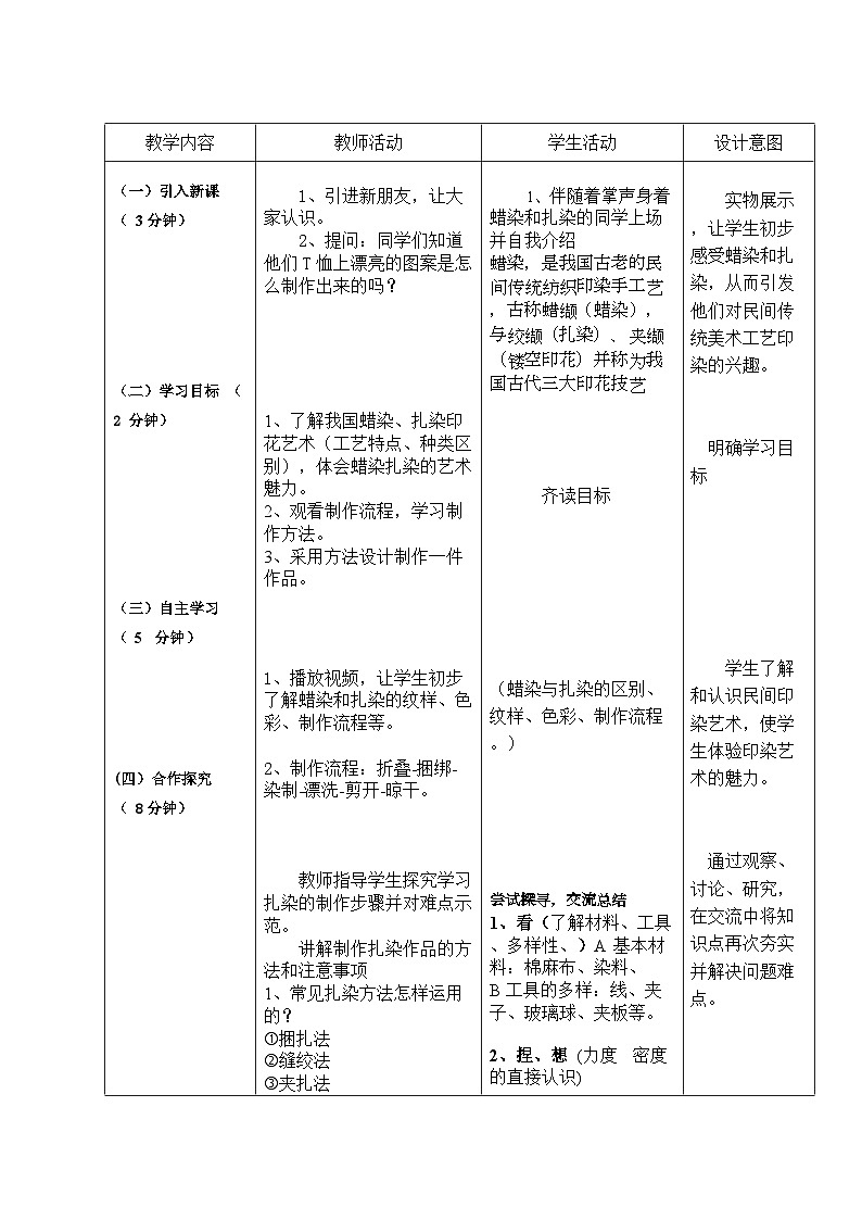 人教版初中美术九年级上册 第二单元 第4课 蜡染与扎染 教案3第2页