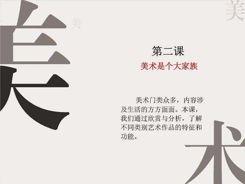 人教版美术七年级上册 第一单元 第二课 美术是个大家族 课件第2页