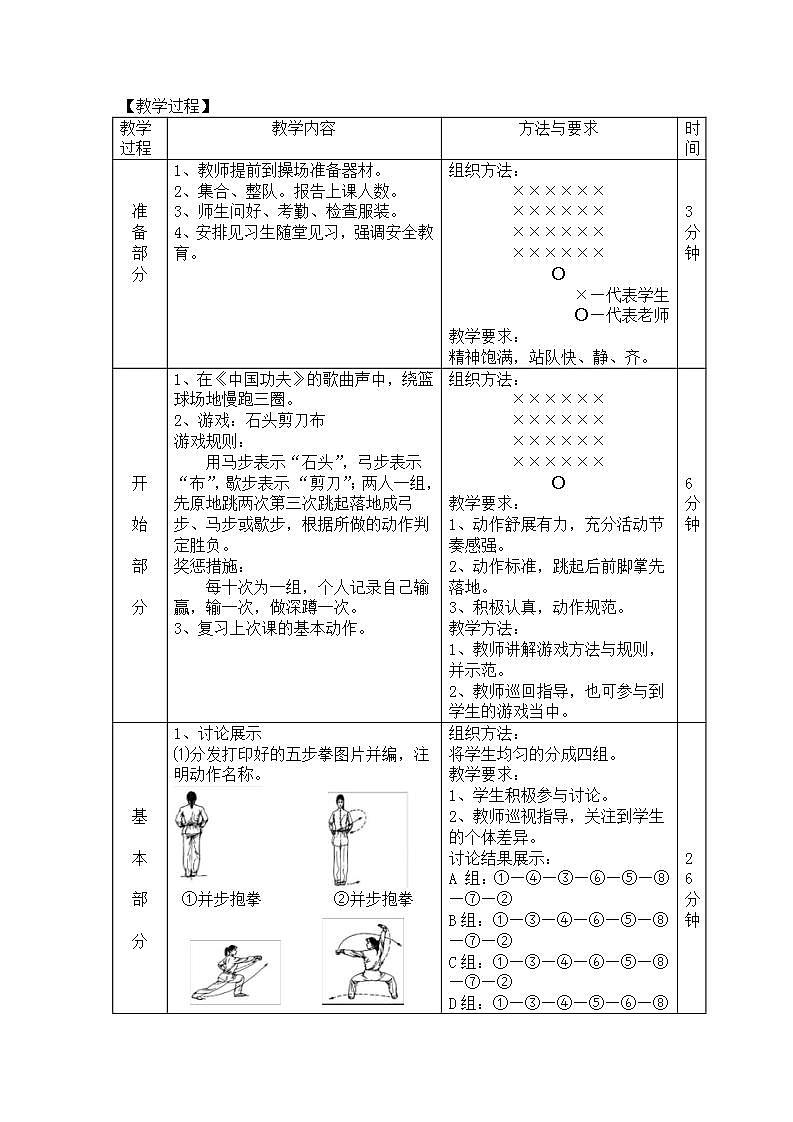 华东师大版七年级体育与健康 7.1武术类运动的基本技术 五步拳 教案02