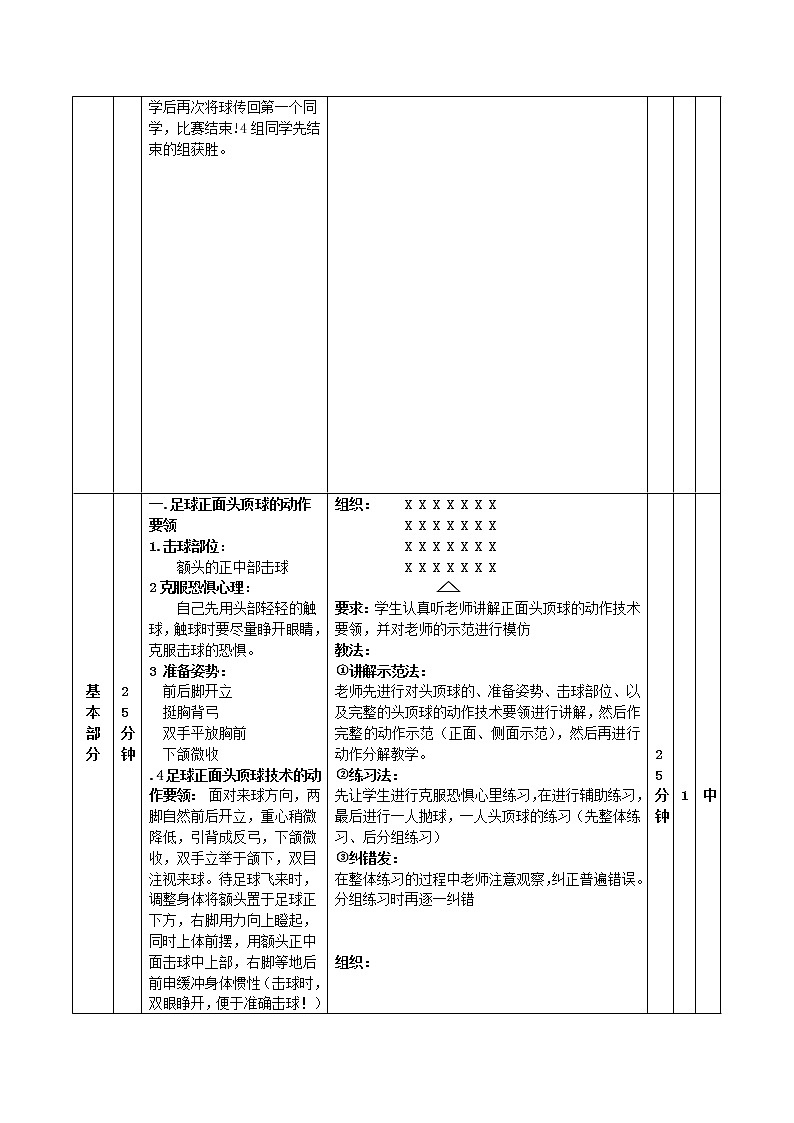 第三章足球——足球正面头顶球技术教案-2021-2022学年人教版《体育与健康》八年级全一册第2页