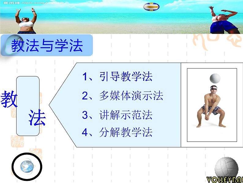 初中体育与健康 人教 课标版 七年级 正面双手垫球 排球 课件07