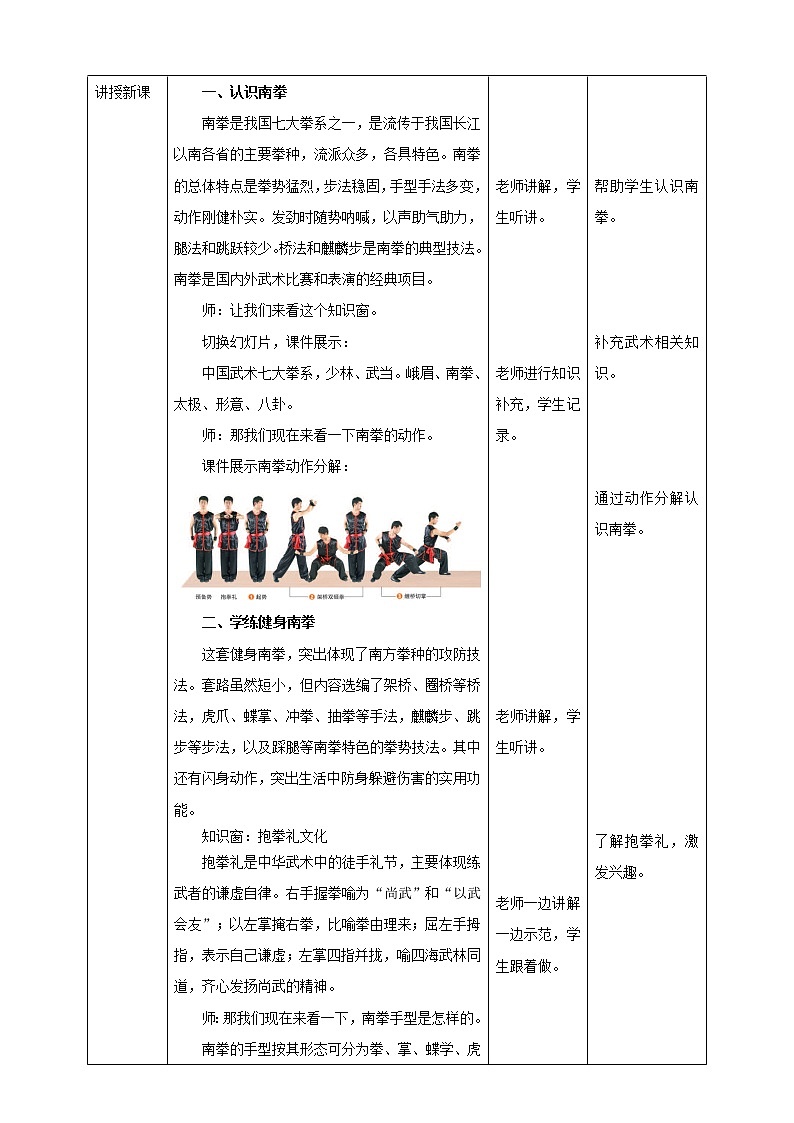 初中体育与健康 八年级 第九章《武术》-教学设计第2页