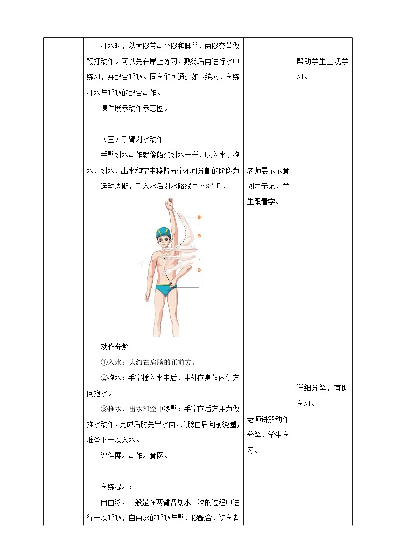 【掌控课堂】人教版 初中体育与健康 八年级 第十章《游泳》 教案第3页