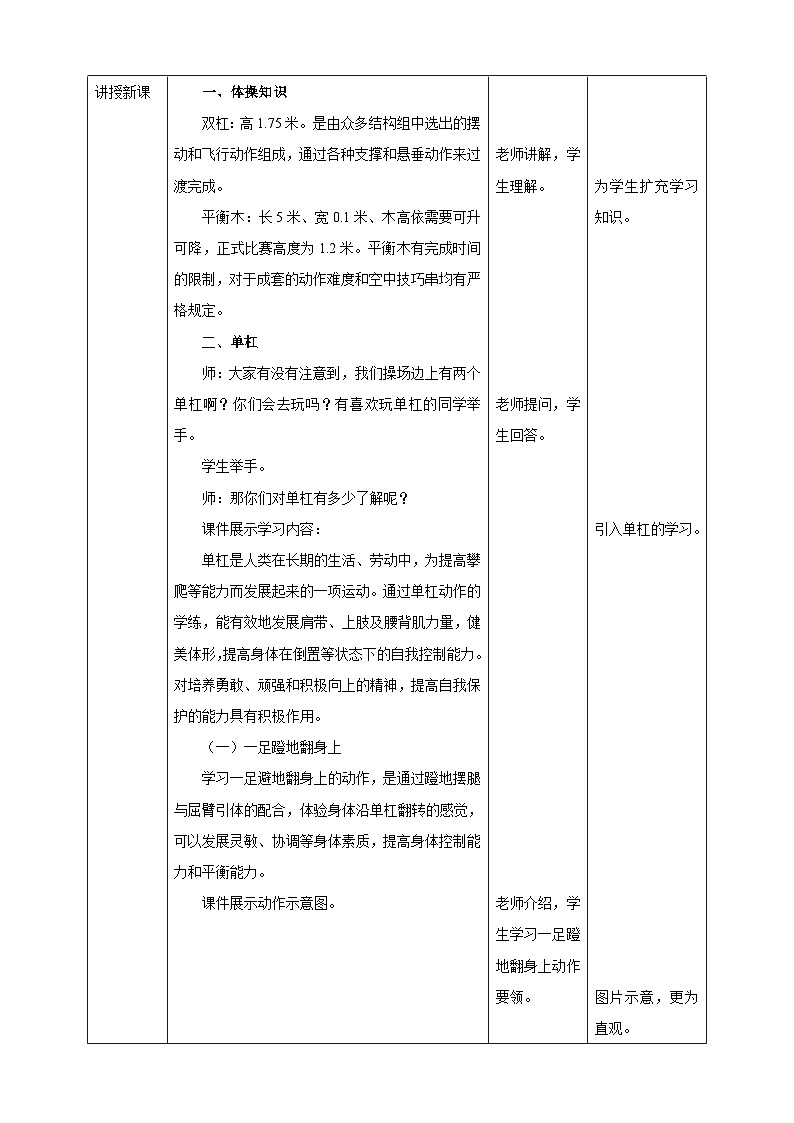 人教版初中体育与健康 八年级 第七章《体操》-教学设计第2页