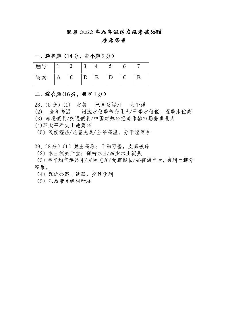 地理参考答案第1页