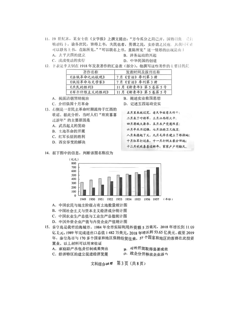 2023年河北承德中考文综试题及答案03