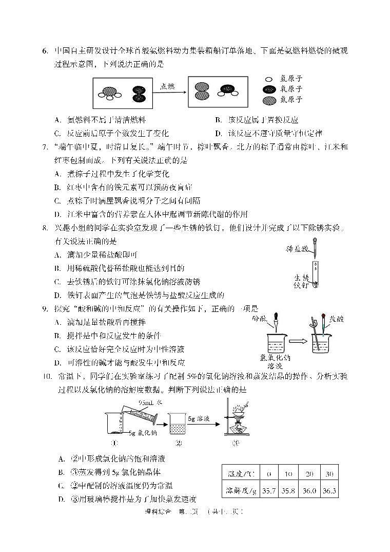 2024年山西省吕梁市孝义市中考三模理科综合试题第2页