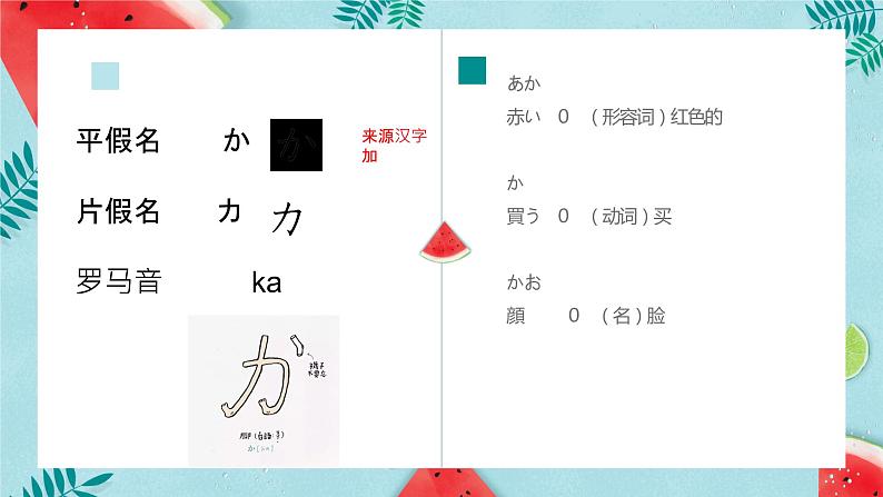 五十音图+か行+课件+初中日语人教版第一册04
