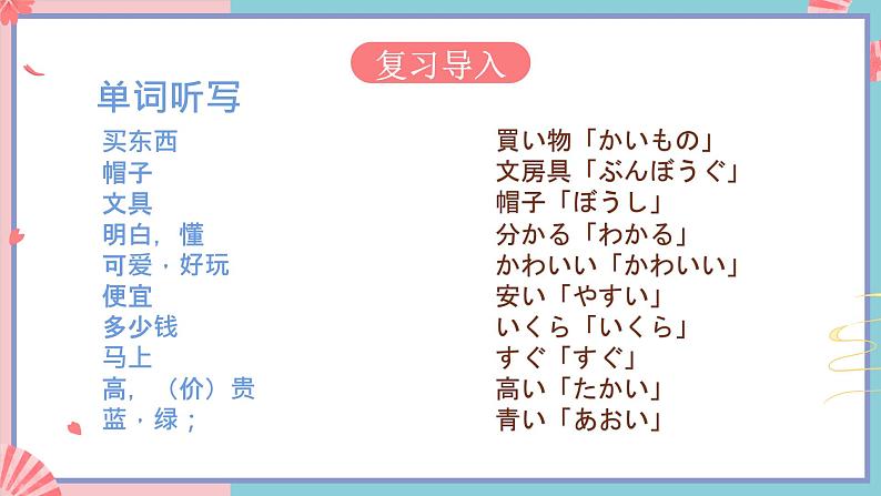 人教版日语七年级 第13课 《会话:買い物会话》第3课时 课件+教案+导学案01