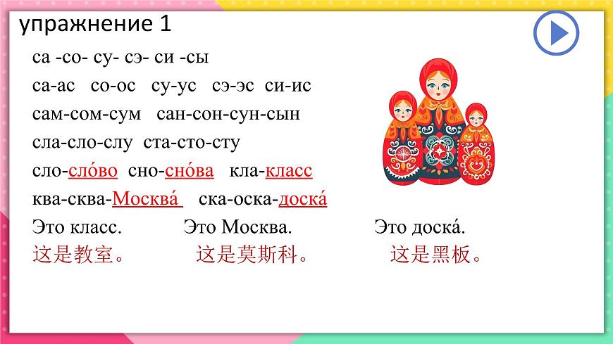 人教版俄語七年級(jí) 《Урок4》第2課時(shí) 課件第7頁